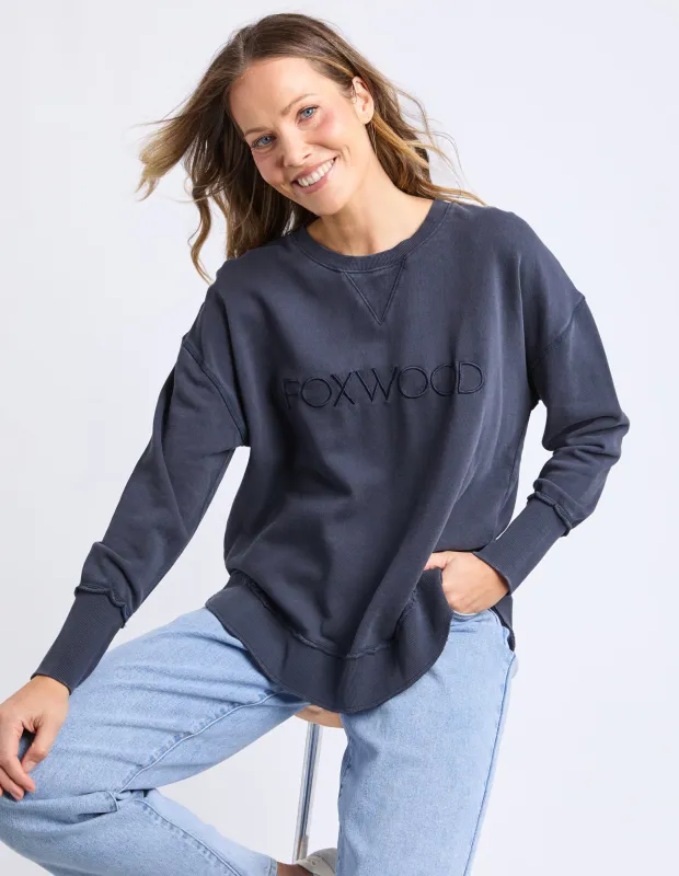 Washed Simplified Crew Navy sold by Foxwood Clothing