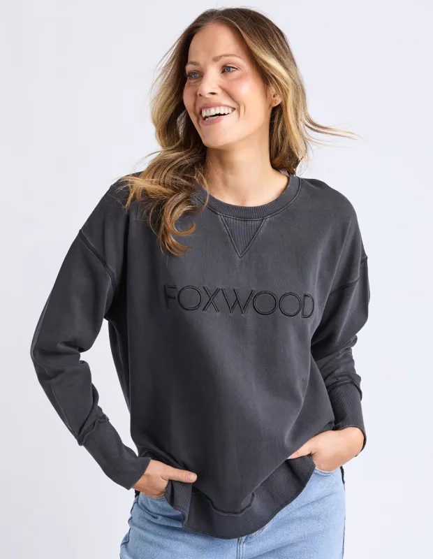 Washed Simplified Crew Washed Black sold by Foxwood Clothing