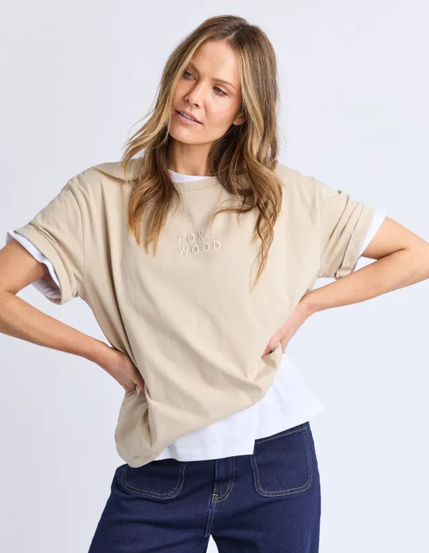 Huntleigh Oversized Tee Oat sold by Foxwood Clothing