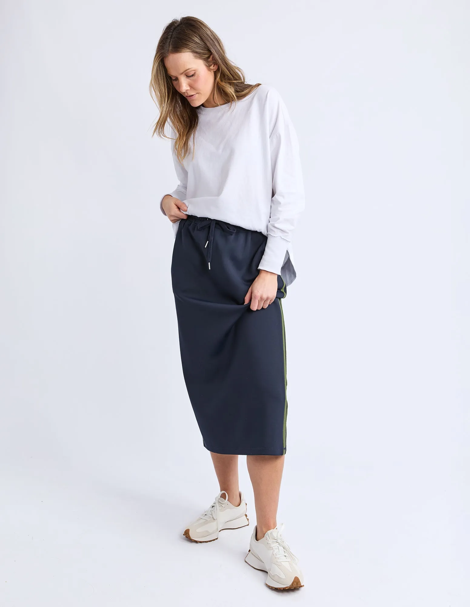 Juno Skirt Navy With Green sold by Foxwood Clothing product image thumbnail 3