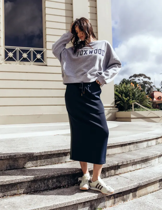 Juno Skirt Navy With Green sold by Foxwood Clothing