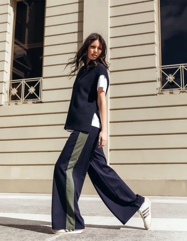 Juno Pant Navy With Green sold by Foxwood Clothing