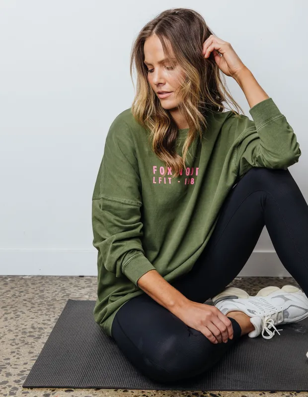 Authentic L/S Tee Olive made by Foxwood Clothing