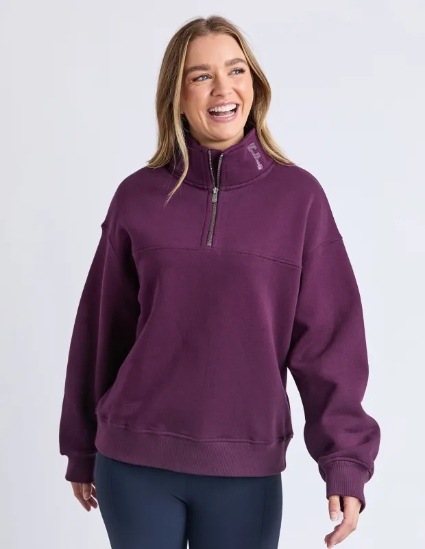 College Zip Crew Plum sold by Foxwood Clothing