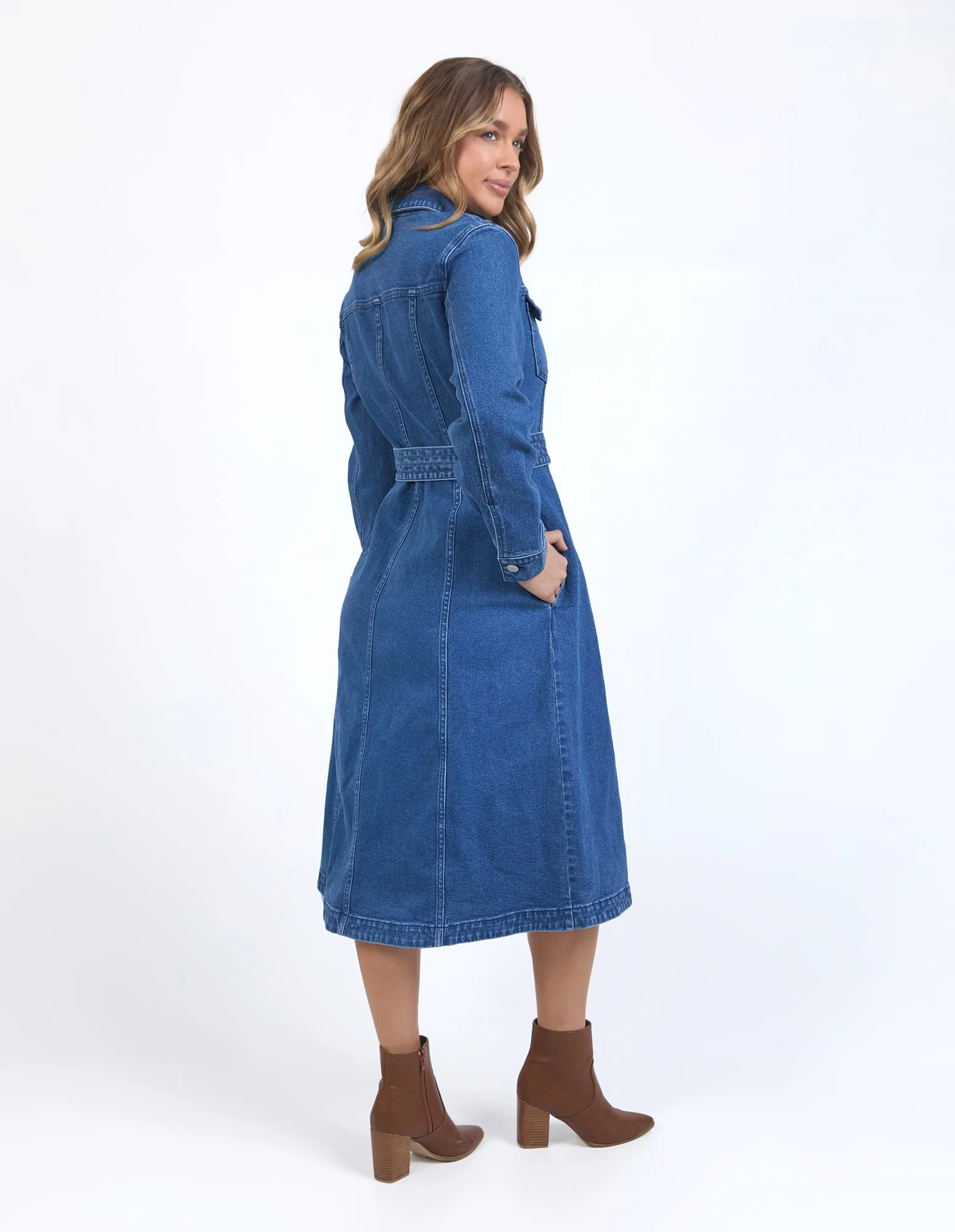 Genevieve Denim Dress Mid Blue sold by Foxwood Clothing product image thumbnail 4
