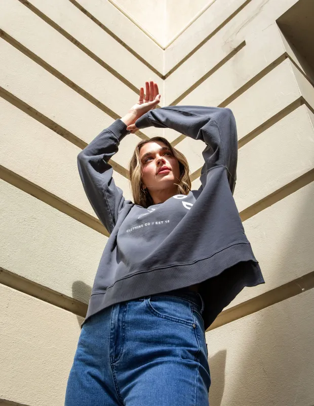 Effortless Crew Iron Grey sold by Foxwood Clothing