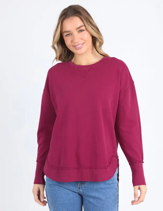 Delilah Crew Beetroot Red sold by Foxwood Clothing