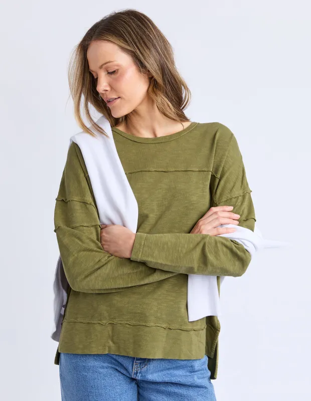 Jayne Throw On Top Olive sold by Foxwood Clothing