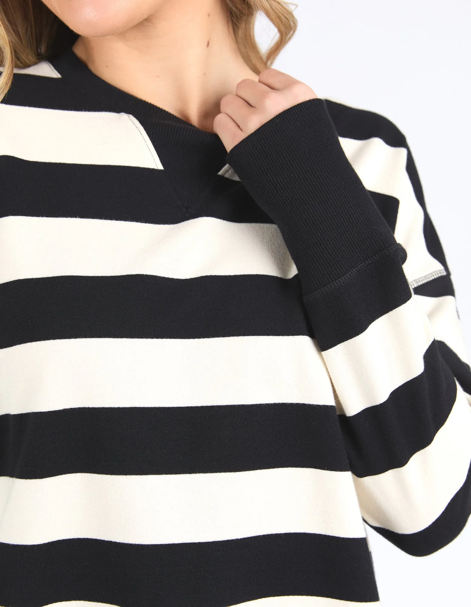 Striped Delilah Crew Blk & White sold by Foxwood Clothing product image thumbnail 5
