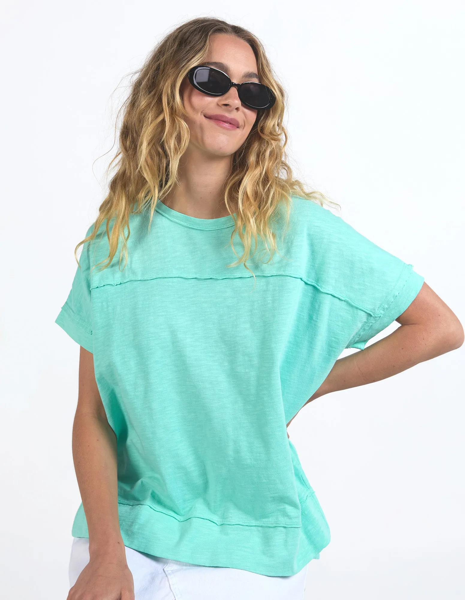 Allison Tee Neon Mint sold by Foxwood Clothing