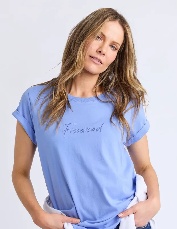 Signature Tee Neon Blue sold by Foxwood Clothing