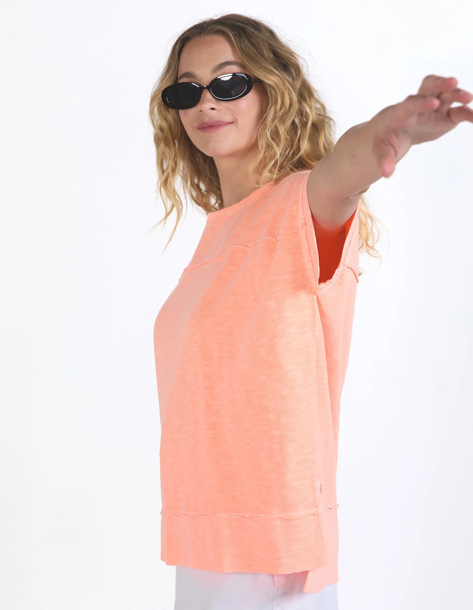 Allison Tee Neon Peach sold by Foxwood Clothing product image thumbnail 4