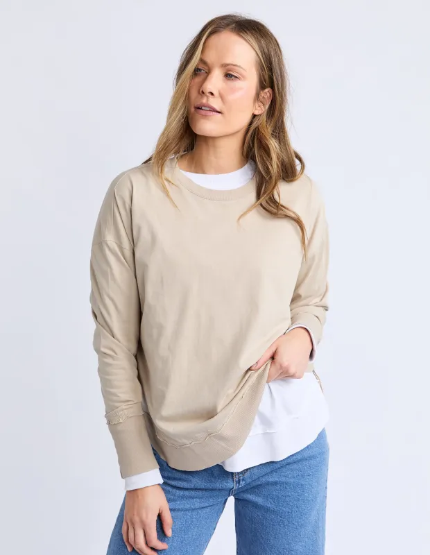 Farrah Long Sleeve Oatmeal made by Foxwood Clothing