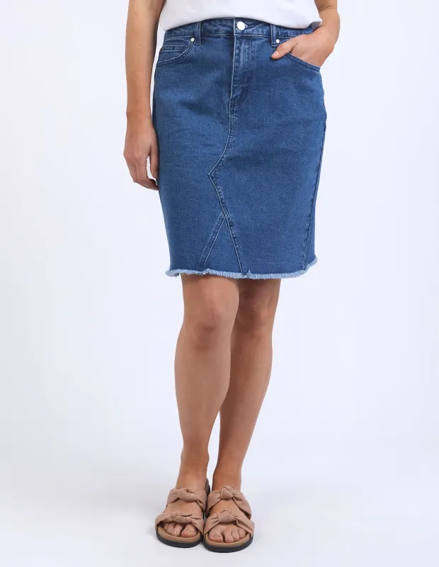 Belle Skirt Mid Blue sold by Foxwood Clothing