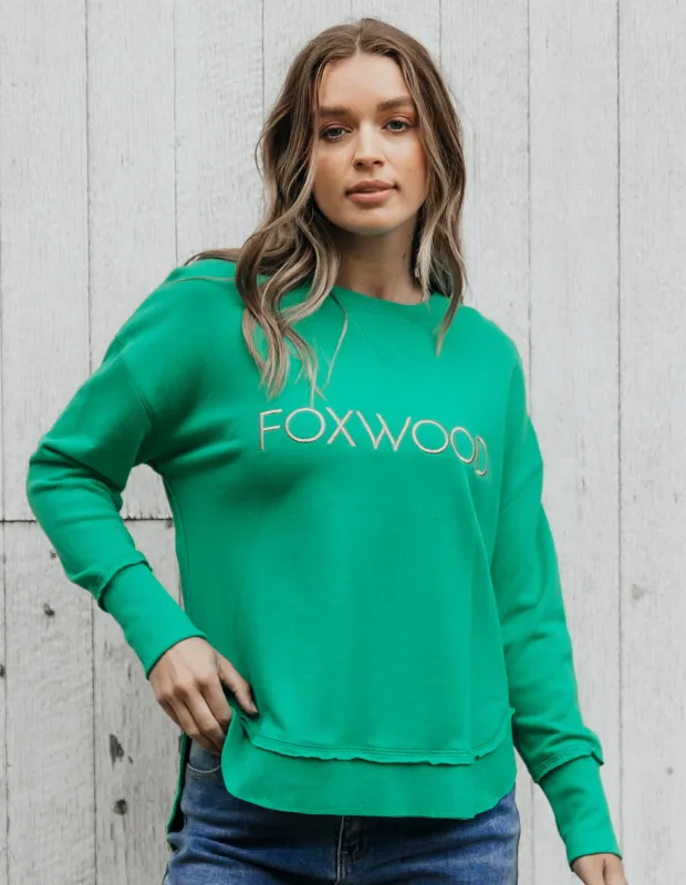 Simplified Metallic Crew Bright Green made by Foxwood Clothing