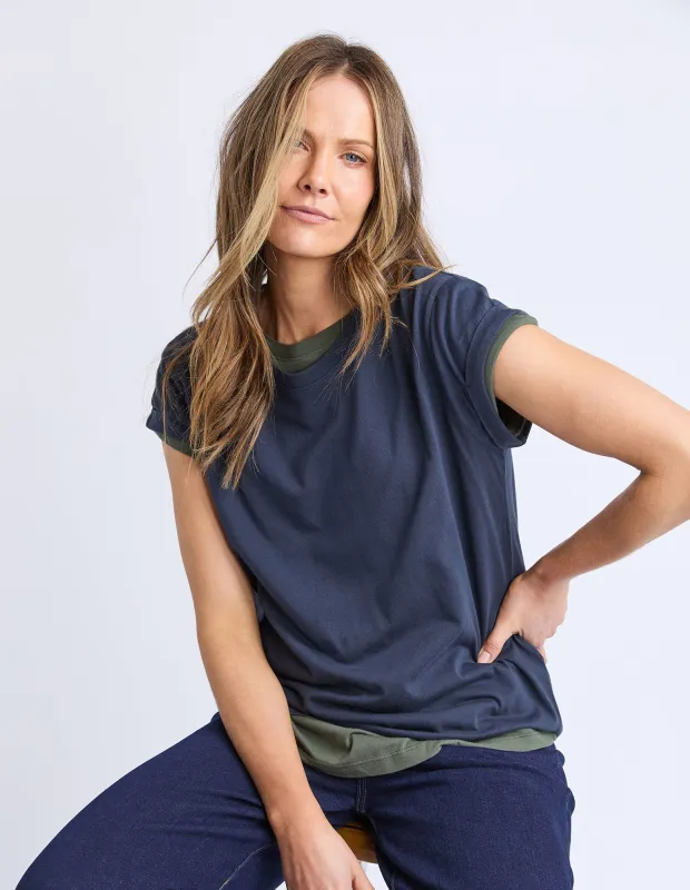 Manly Tee Navy sold by Foxwood Clothing