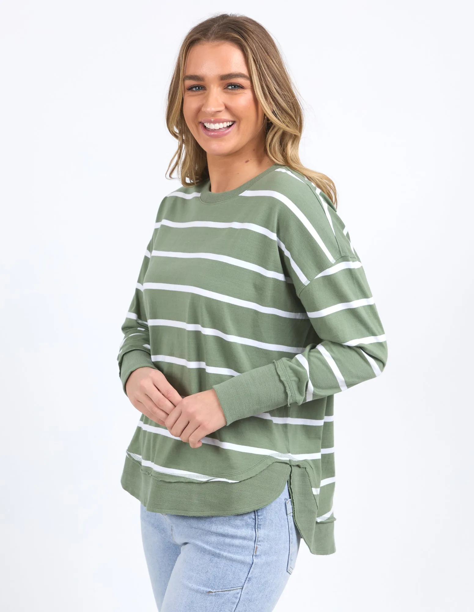 Farrah Stripe Long Sleeve Sage/White sold by Foxwood Clothing product image thumbnail 4