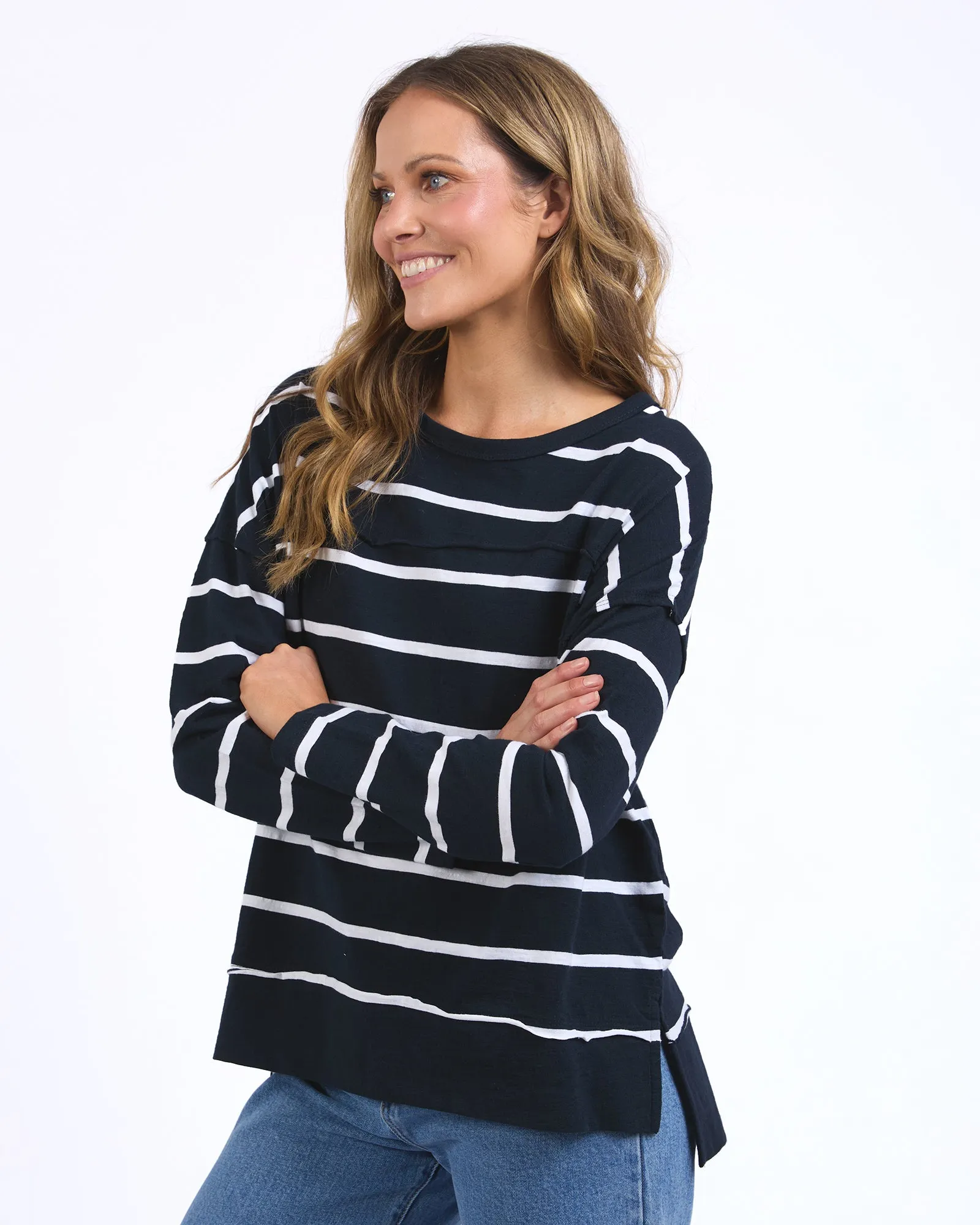 Jayne Stripe Throw On Top Navy/White Stripe sold by Foxwood Clothing product image thumbnail 4