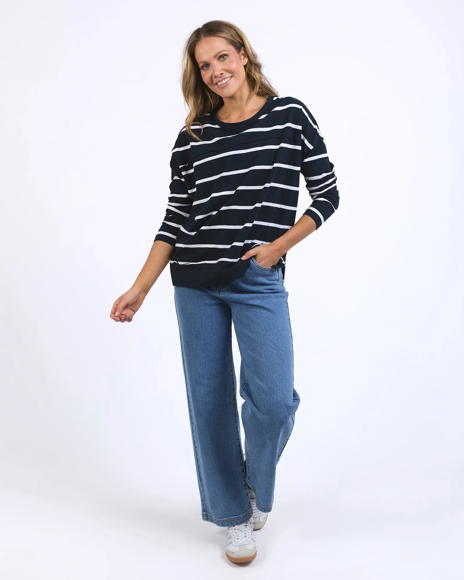 Jayne Stripe Throw On Top Navy/White Stripe sold by Foxwood Clothing product image thumbnail 2