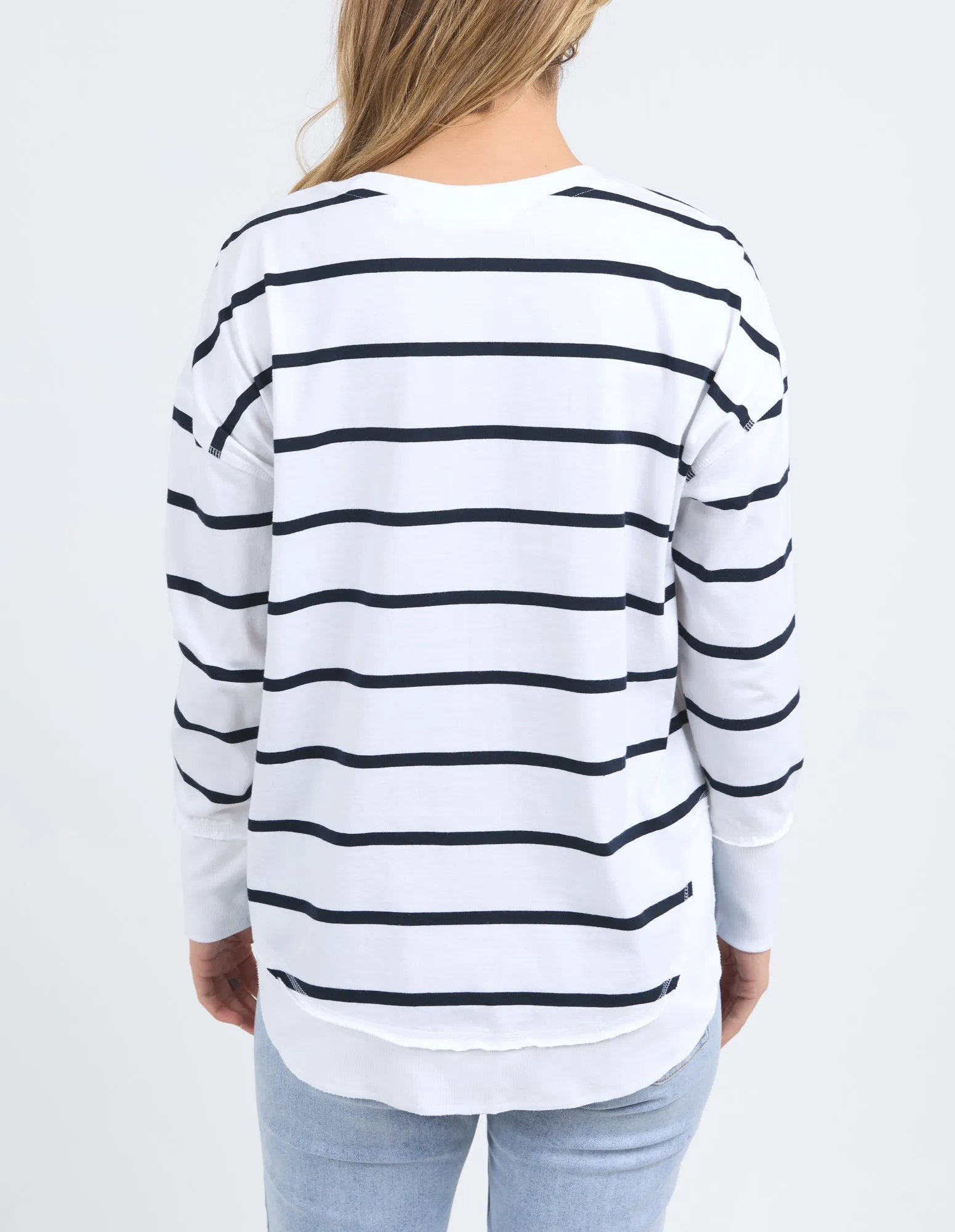 Farrah Stripe Long Sleeve White/ Navy sold by Foxwood Clothing product image thumbnail 4
