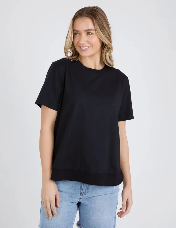 Farrah Short Sleeve Tee Black sold by Foxwood Clothing