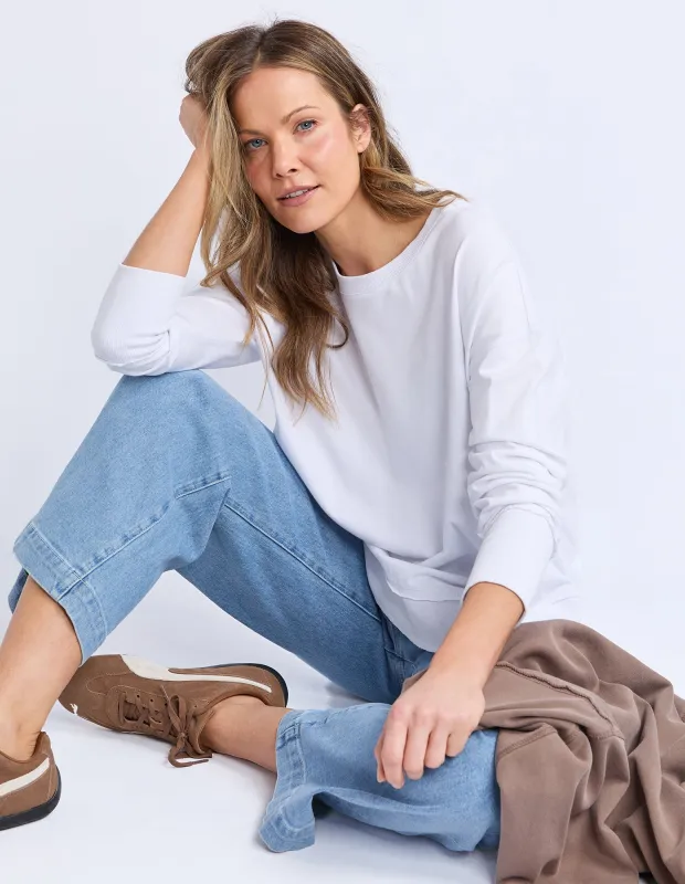 Farrah Long Sleeve White made by Foxwood Clothing