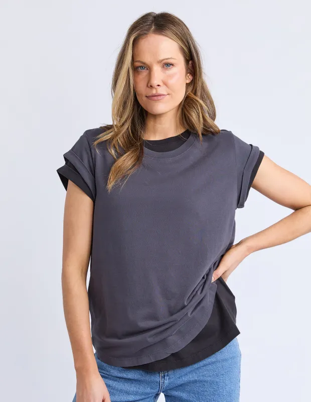 Manly Tee Coal sold by Foxwood Clothing