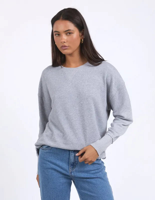 Delilah Crew Grey Marle sold by Foxwood Clothing