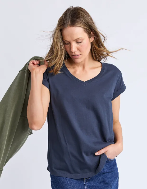 Manly Vee Tee Navy sold by Foxwood Clothing