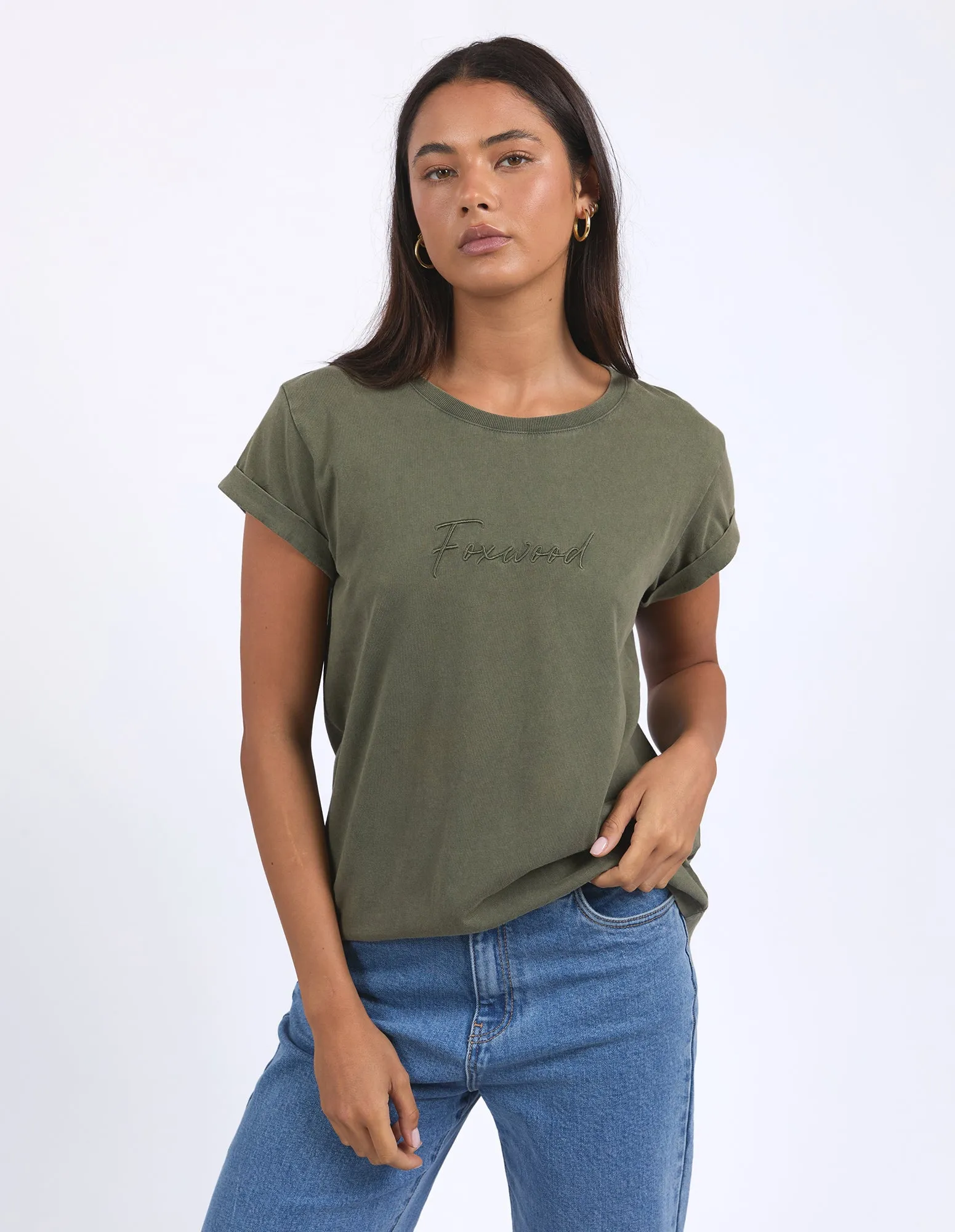 Signature Tee Khaki sold by Foxwood Clothing