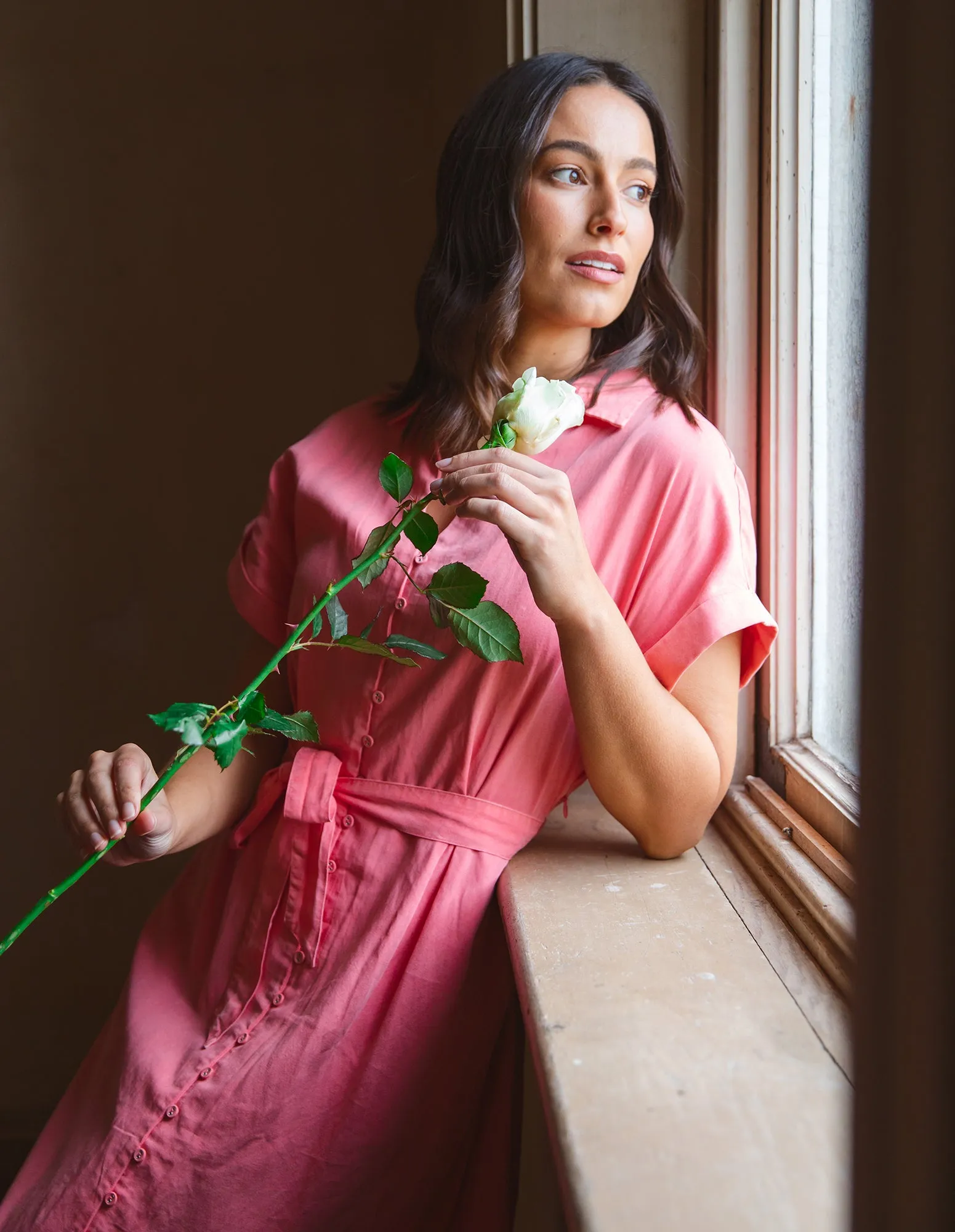 Lucia Dress Rose Pink sold by Foxwood Clothing