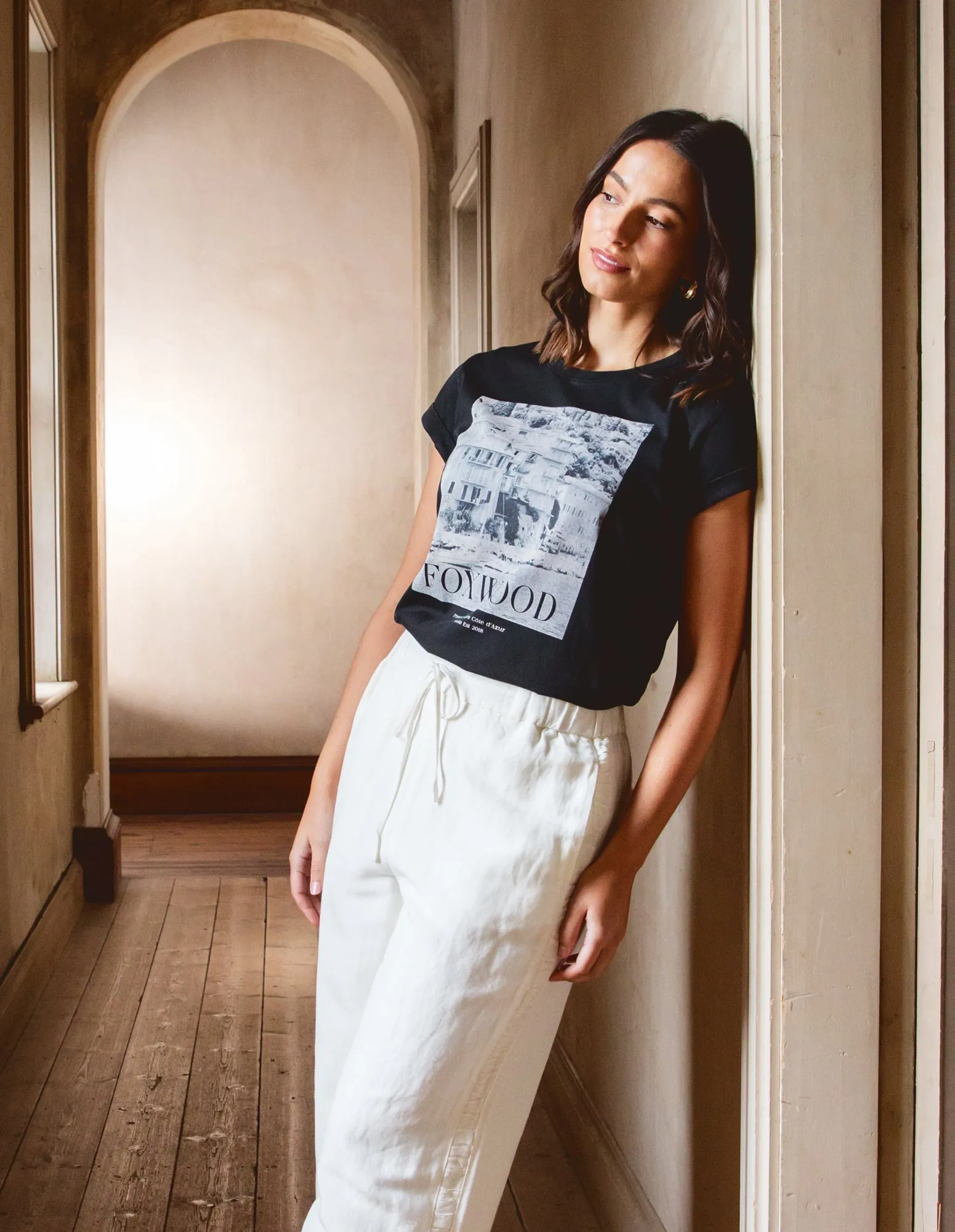 Provence Tee Washed Black sold by Foxwood Clothing