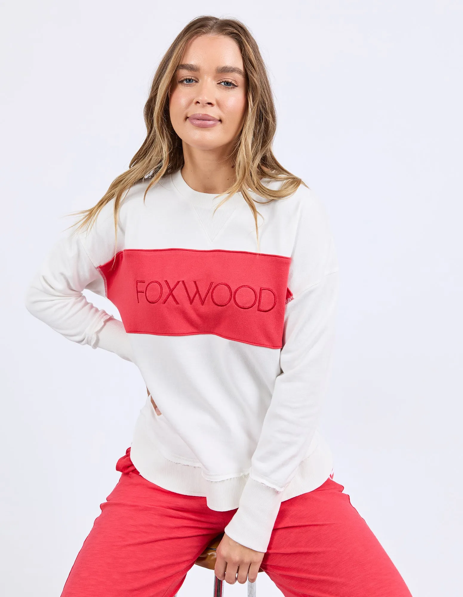 Simplified Tonal Crew Red sold by Foxwood Clothing