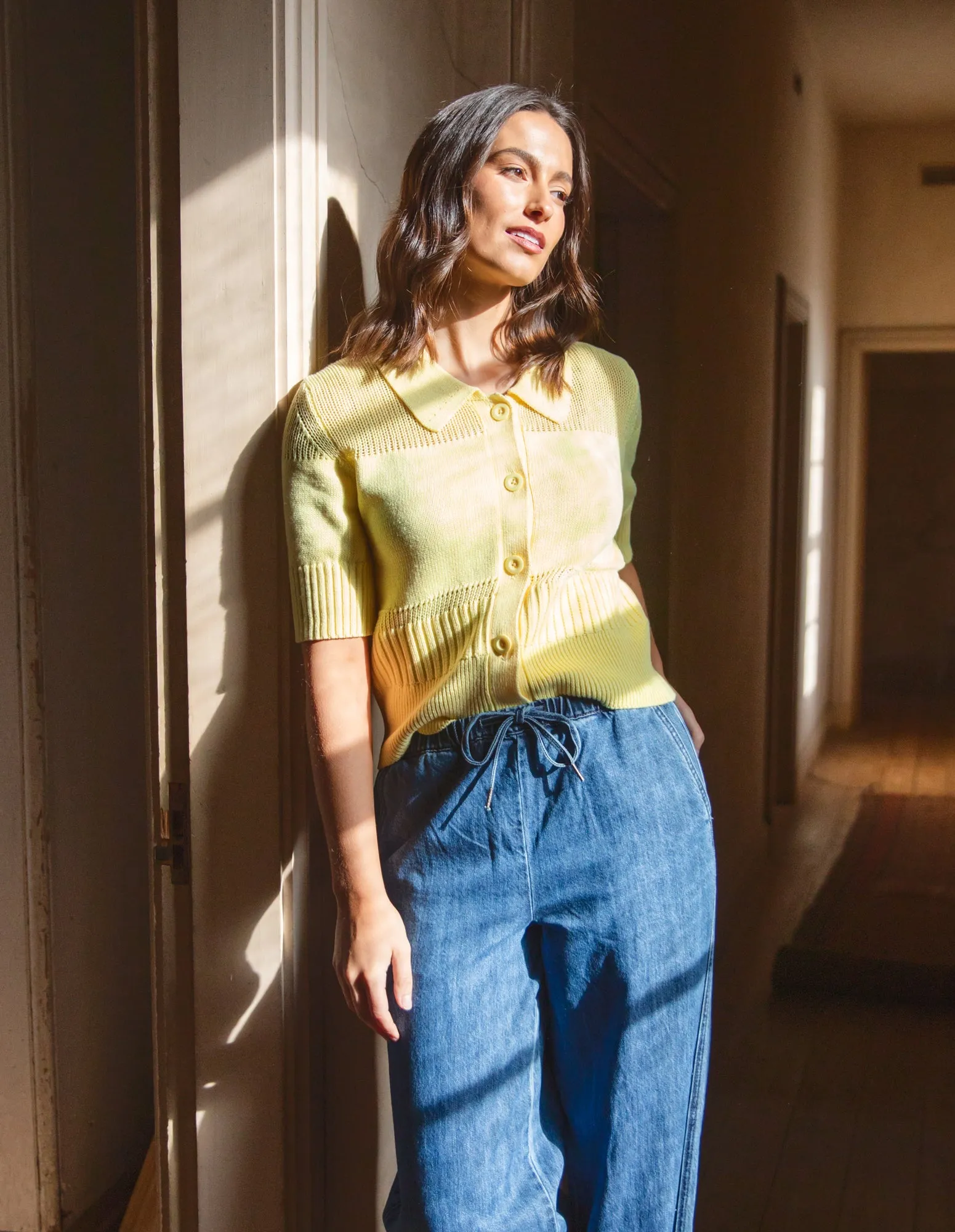 Trevi Knit Top Lemon sold by Foxwood Clothing