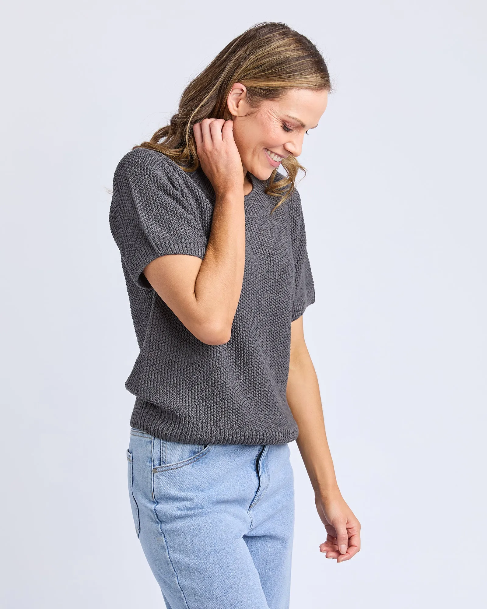 Blair Short Sleeve Knit Charcoal sold by Foxwood Clothing product image thumbnail 5