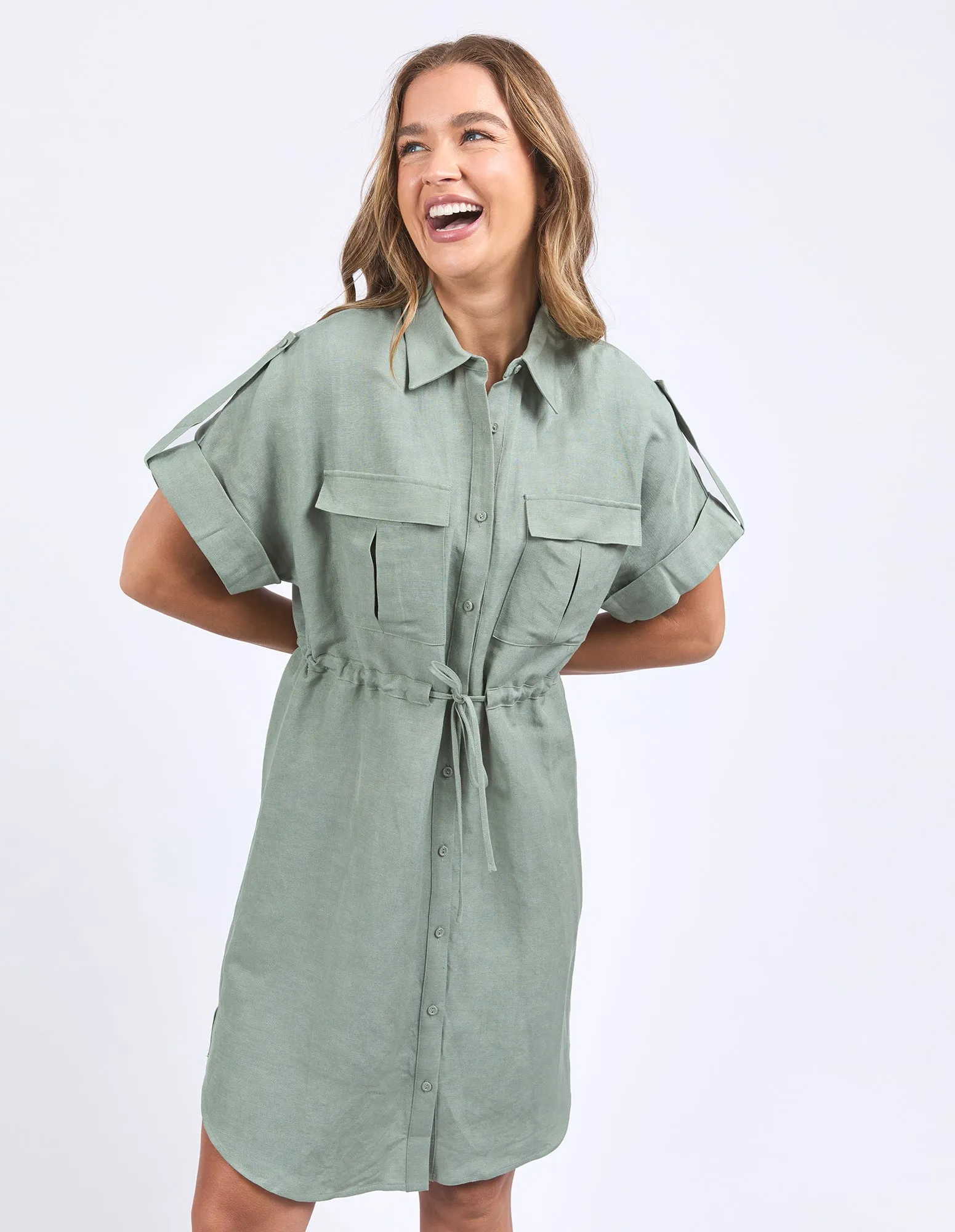 Willow Shirt Dress Iceberg Green sold by Foxwood Clothing product image thumbnail 2