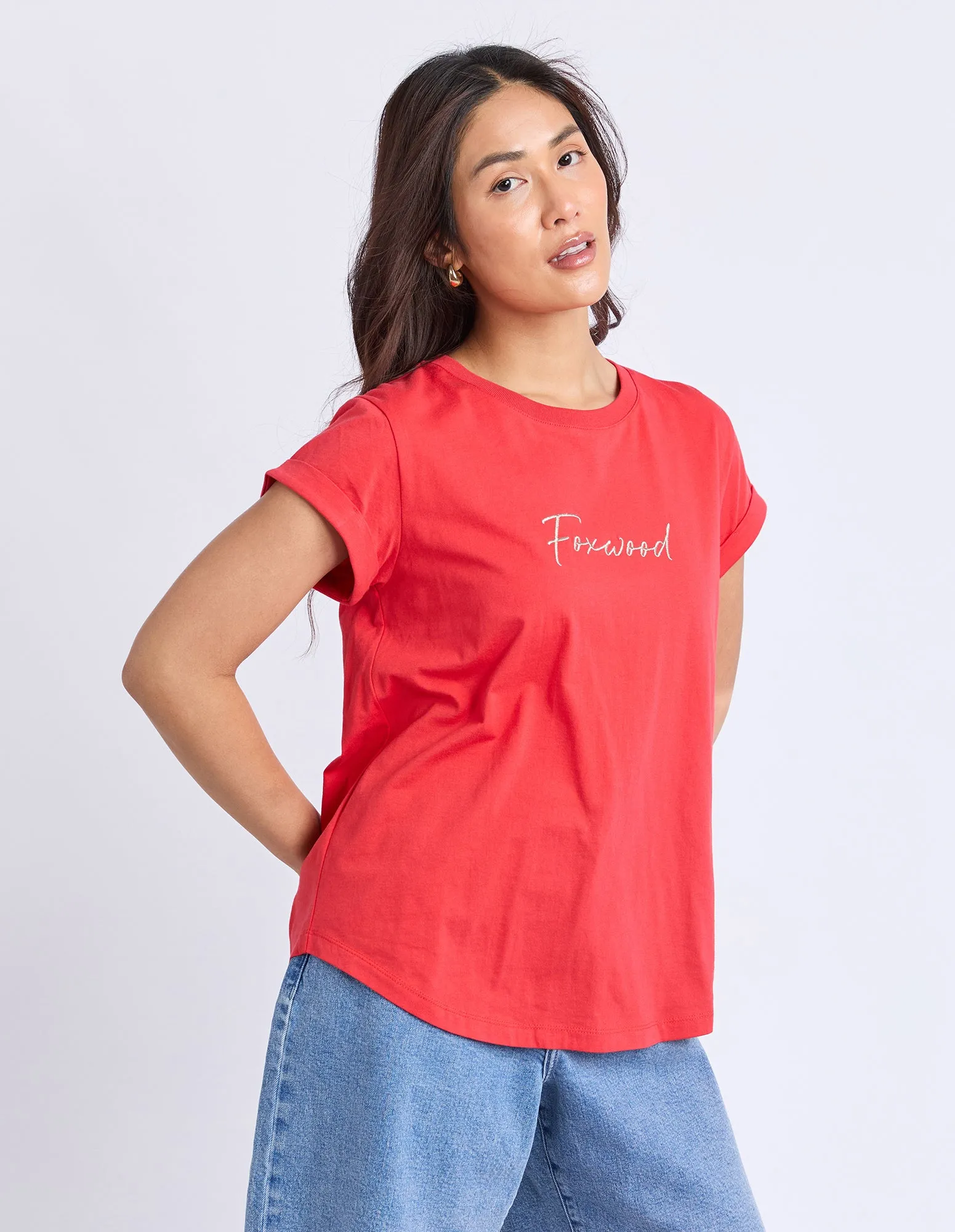 Signature Contrast Tee Red With Peach sold by Foxwood Clothing product image thumbnail 4