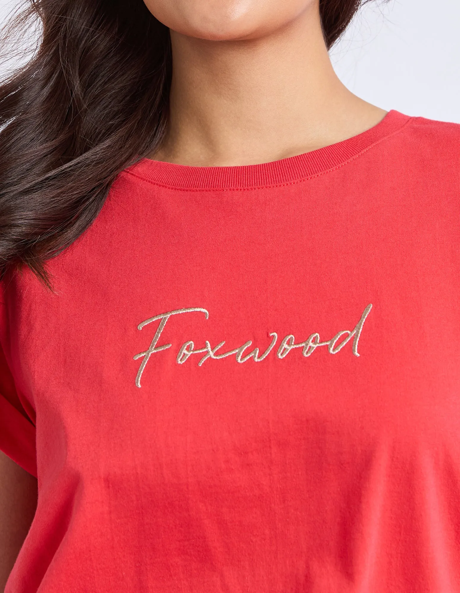 Signature Contrast Tee Red With Peach sold by Foxwood Clothing product image thumbnail 5