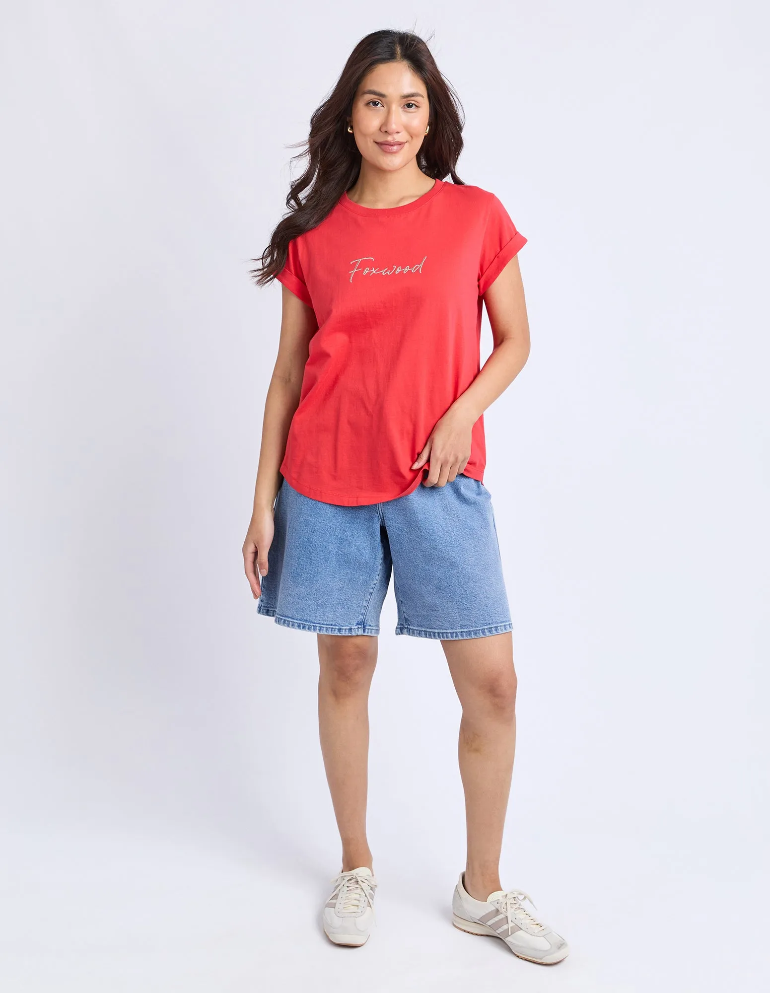 Signature Contrast Tee Red With Peach sold by Foxwood Clothing product image thumbnail 2