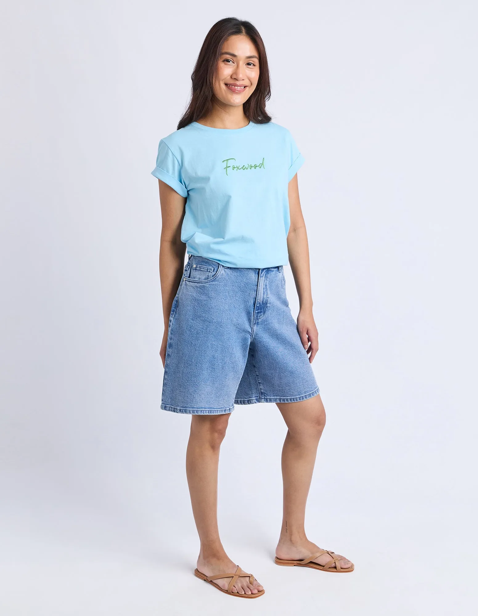 Signature Contrast Tee Light Blue With Lime sold by Foxwood Clothing product image thumbnail 5