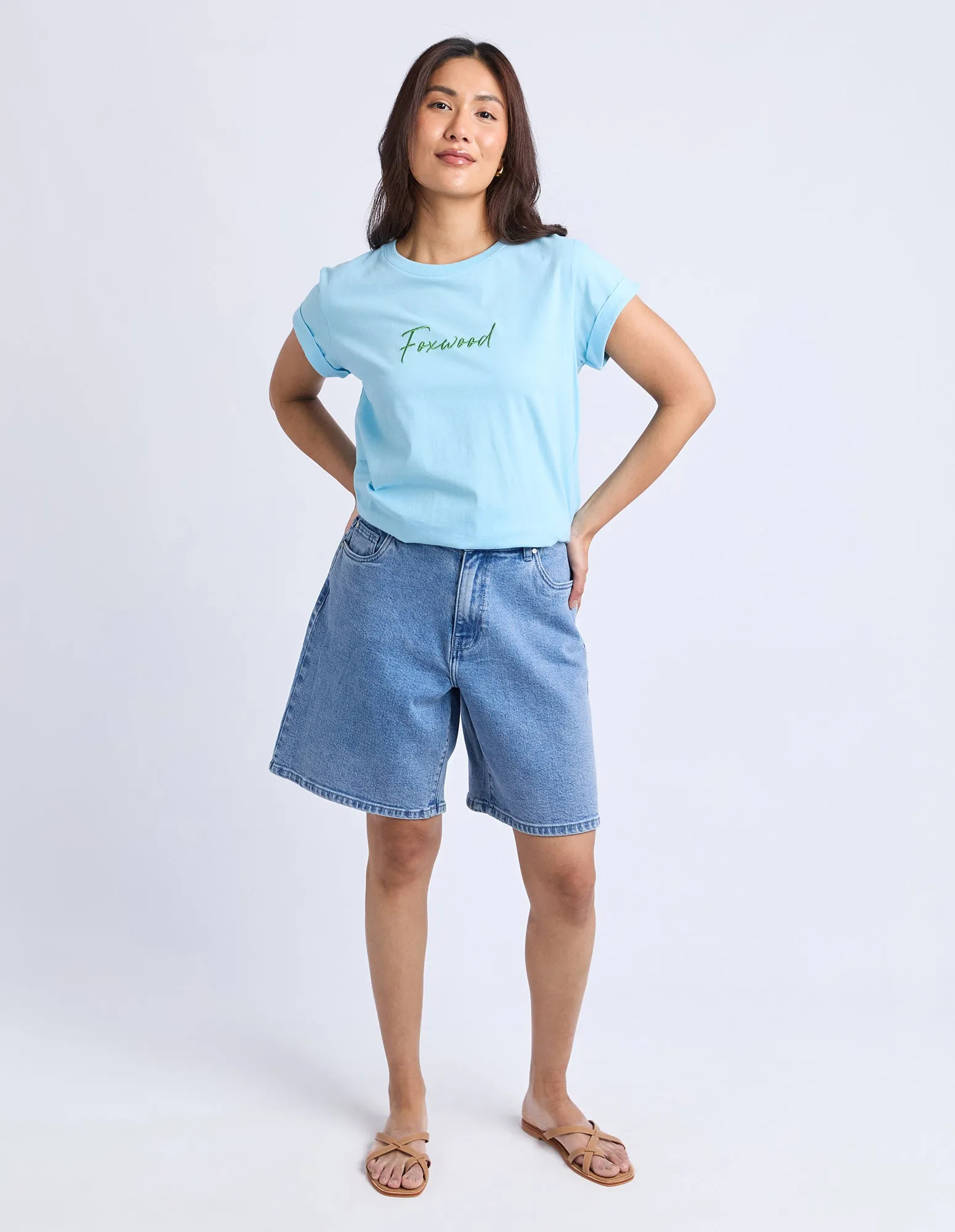 Signature Contrast Tee Light Blue With Lime sold by Foxwood Clothing product image thumbnail 2
