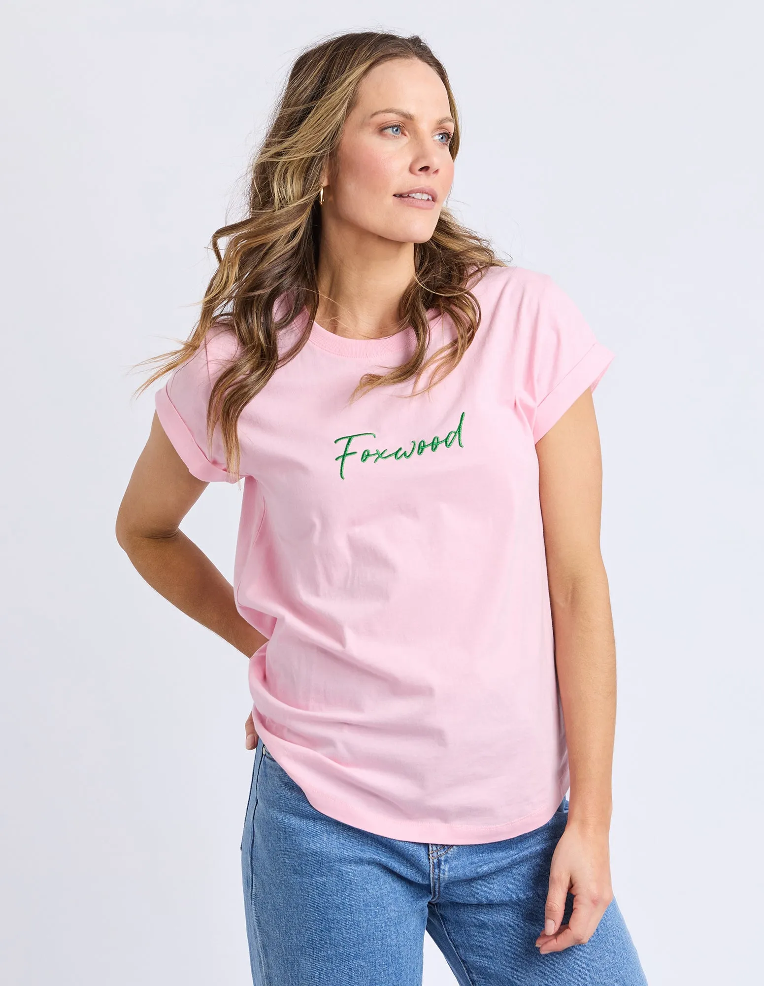 Signature Contrast Tee Pnk With Emerald Grn sold by Foxwood Clothing product image thumbnail 4