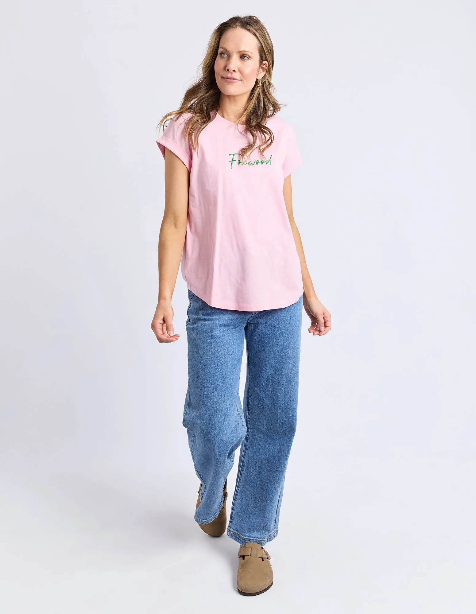 Signature Contrast Tee Pnk With Emerald Grn sold by Foxwood Clothing product image thumbnail 2
