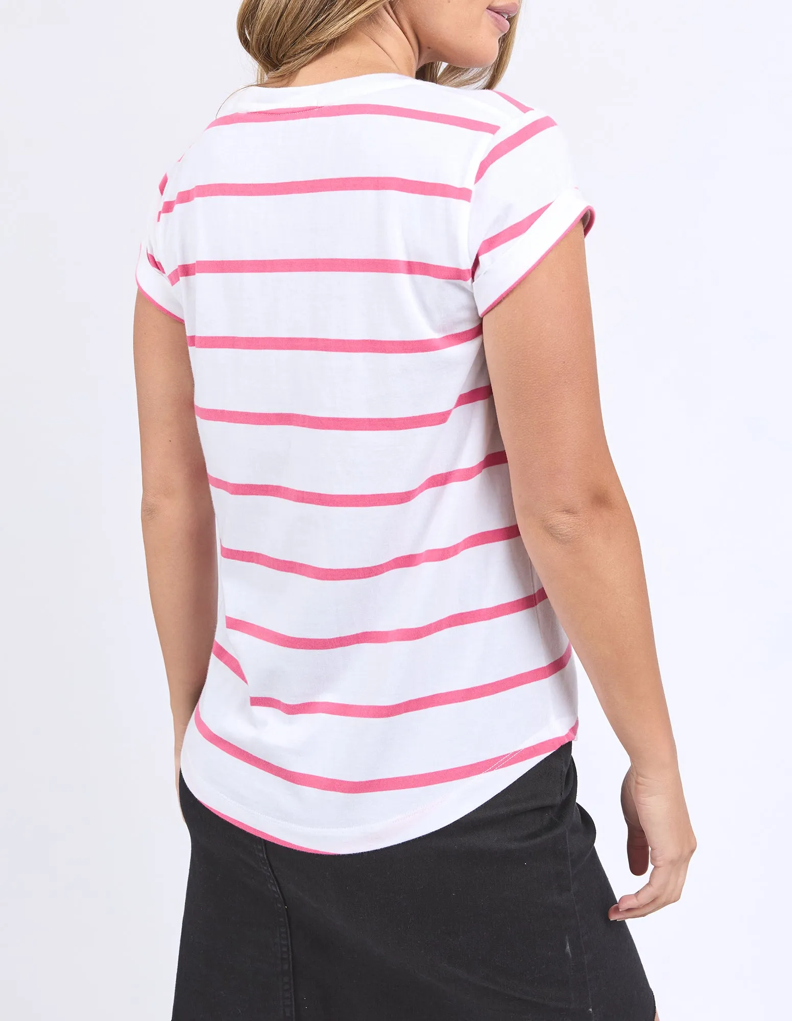 Manly Stripe Vee Tee Hot Pink sold by Foxwood Clothing product image thumbnail 3