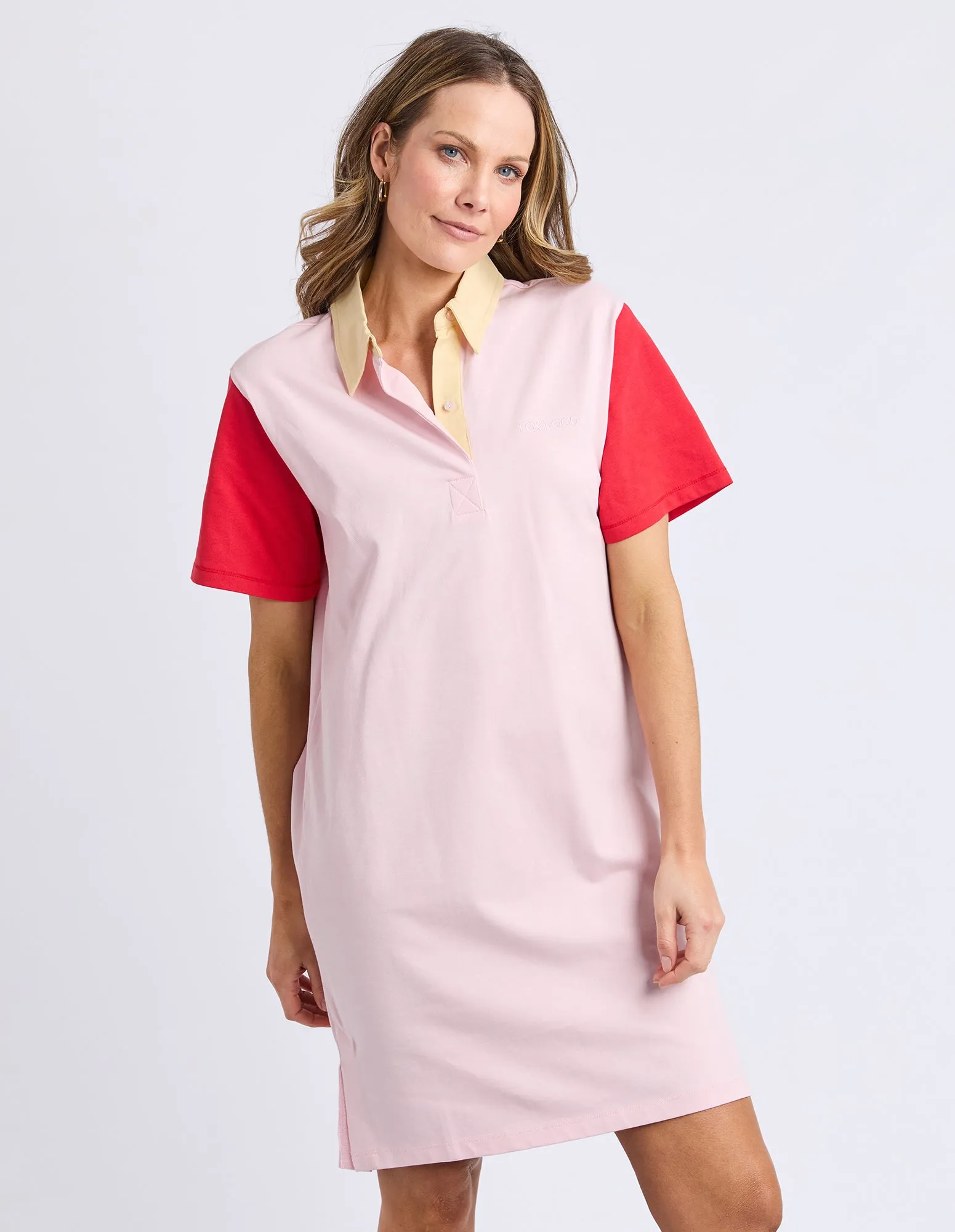 Mixed Rugby Dress Pale Pink sold by Foxwood Clothing product image thumbnail 4