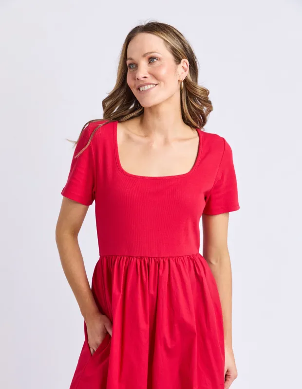 Ella Dress Crimson sold by Foxwood Clothing