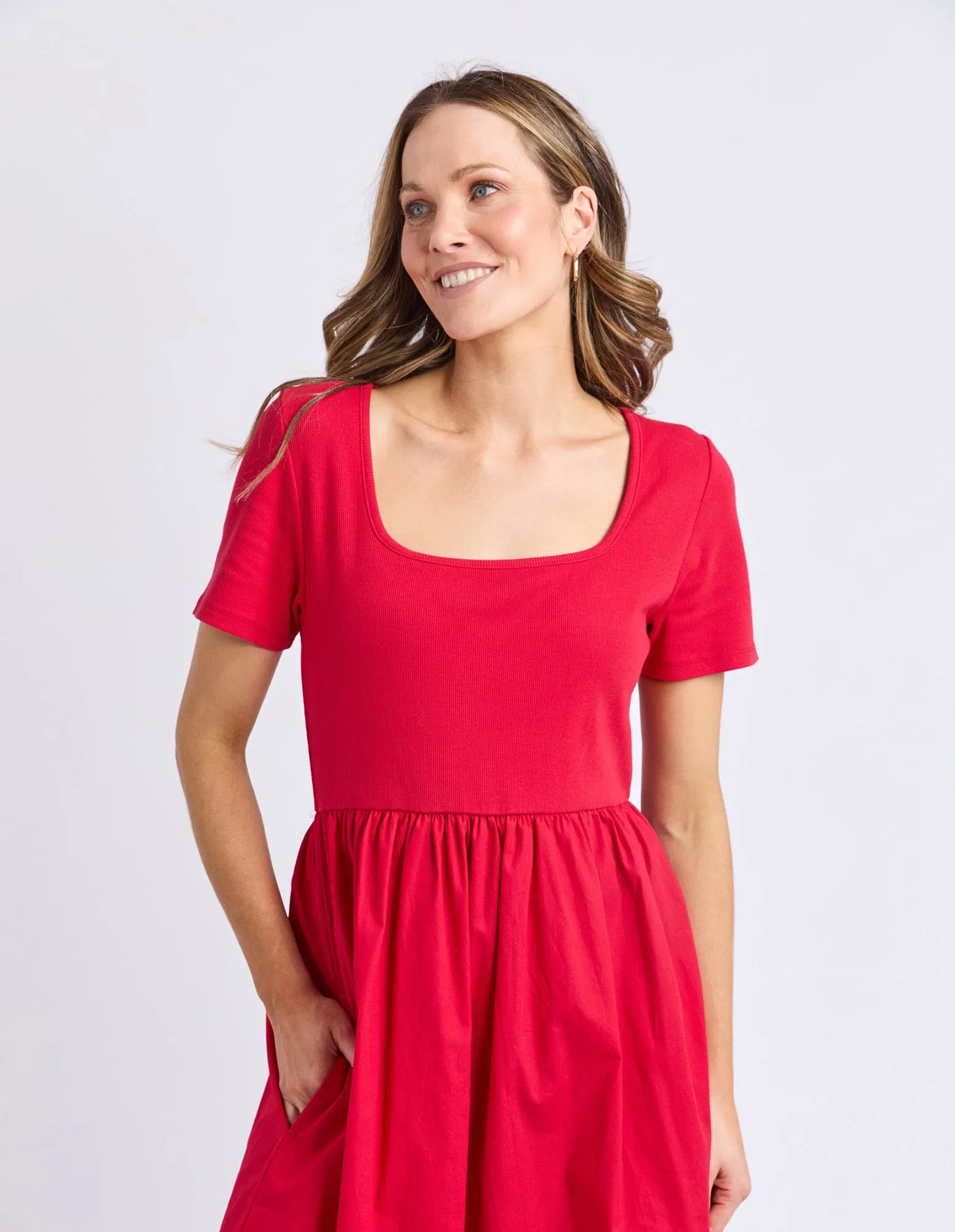 Ella Dress Crimson sold by Foxwood Clothing