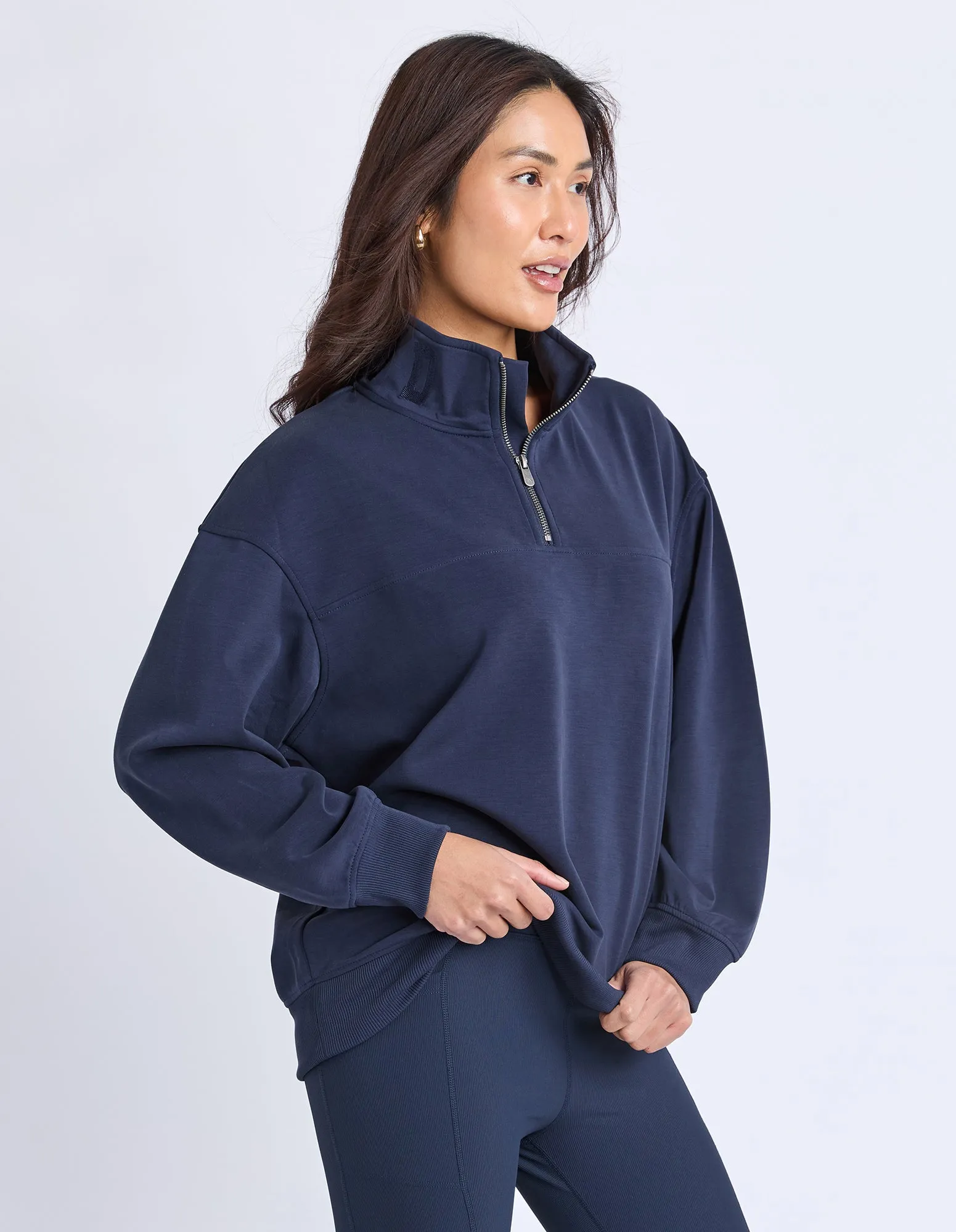 Luxe Zip Crew Navy sold by Foxwood Clothing product image thumbnail 4