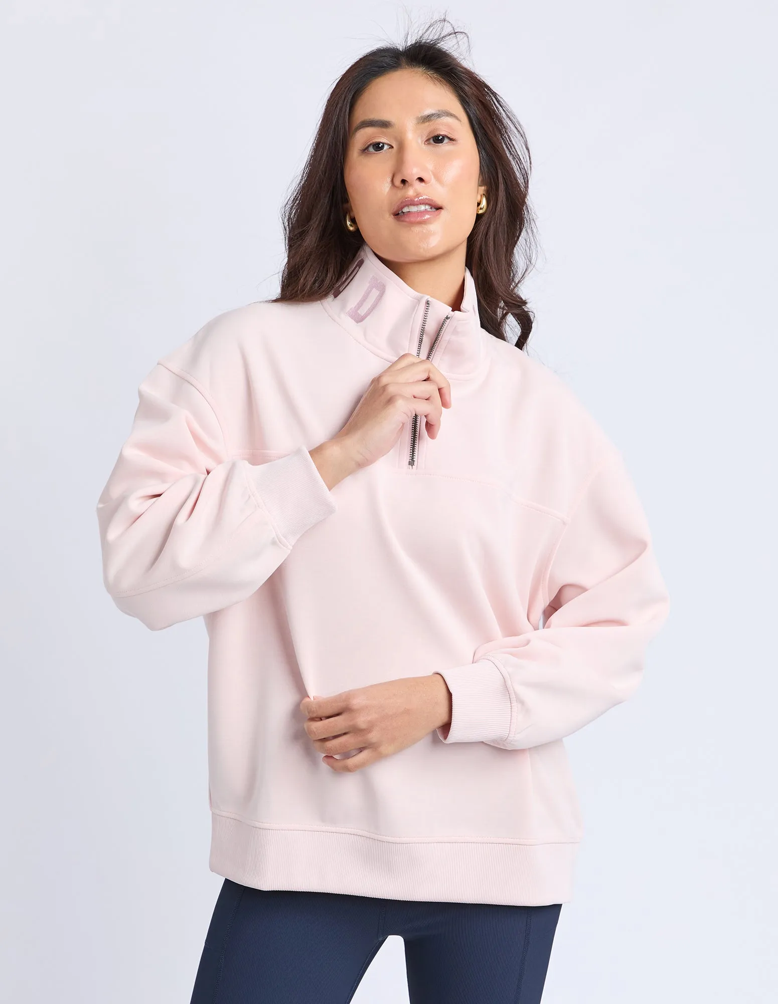 Luxe Zip Crew Blossom sold by Foxwood Clothing