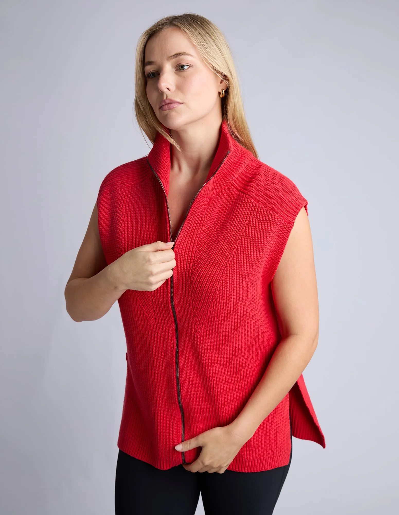 Zip Knit Vest Red sold by Foxwood Clothing product image thumbnail 4